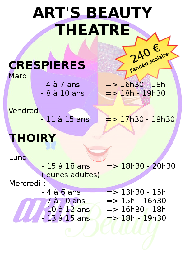 Affiche Cours de théâtre Thoiry 2019 -2020